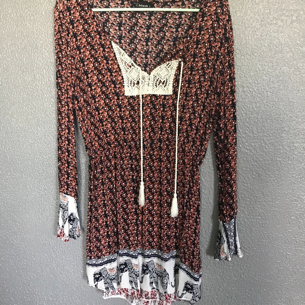 Flowy V neck dress
